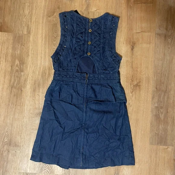 Free People New Romantics Highland Lattice Denim Dress - Picture 6 of 10